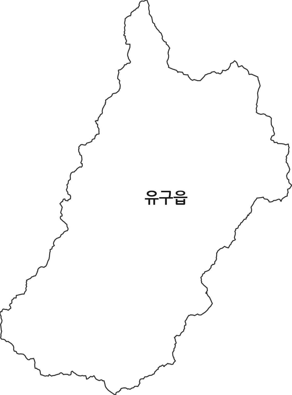 충청남도 공주시 유구읍 법정동 행정구역 경계 지도