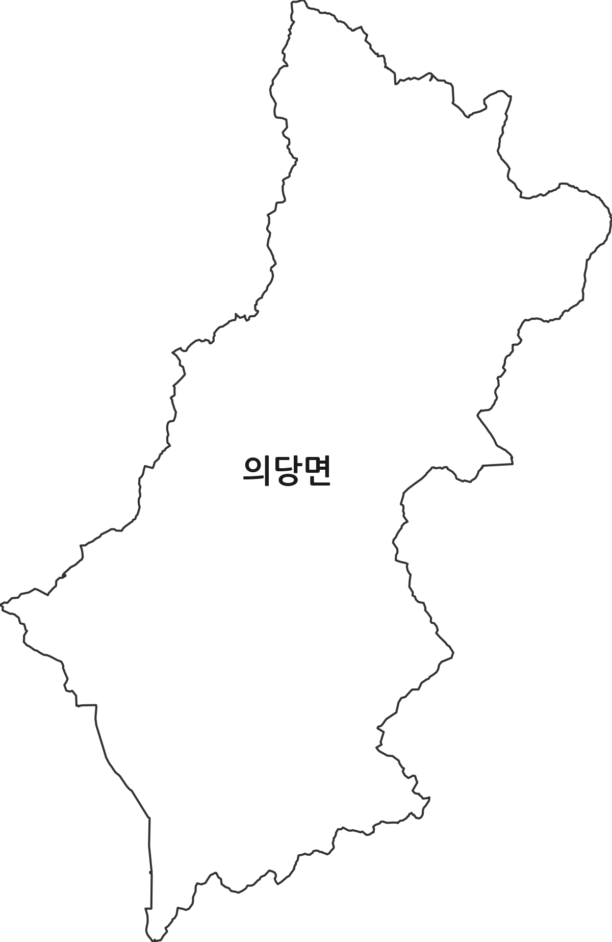 충청남도 공주시 의당면 법정동 행정구역 경계 지도