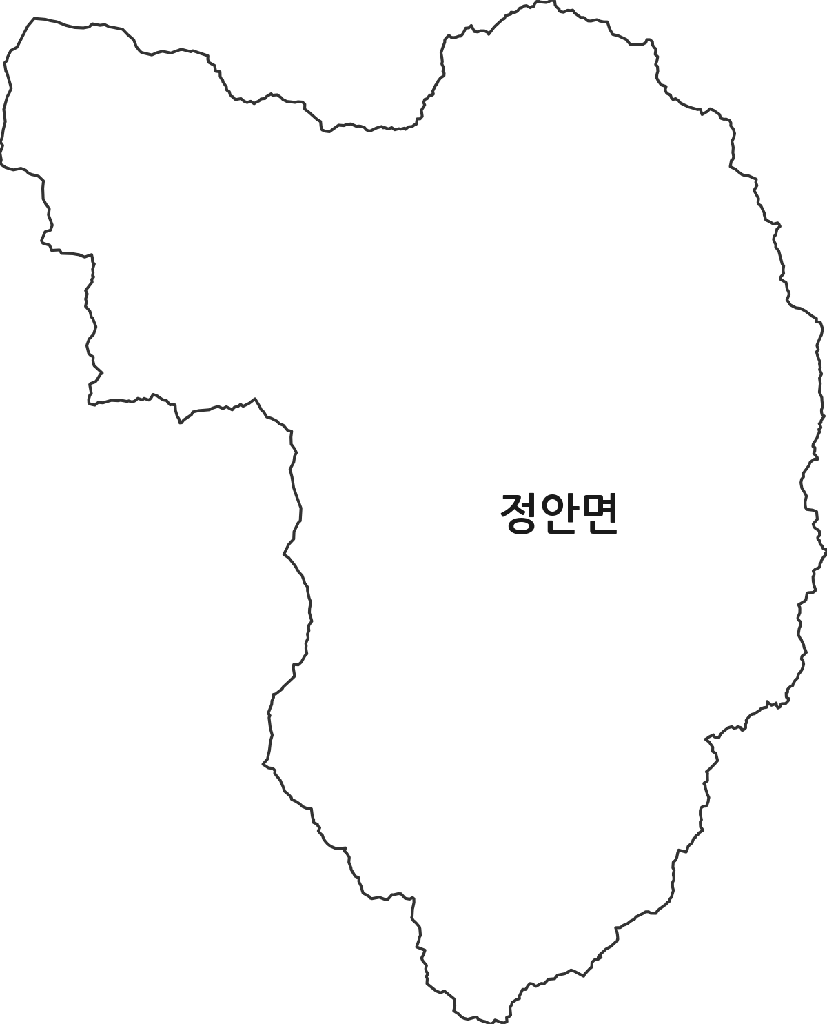 충청남도 공주시 정안면 법정동 행정구역 경계 지도