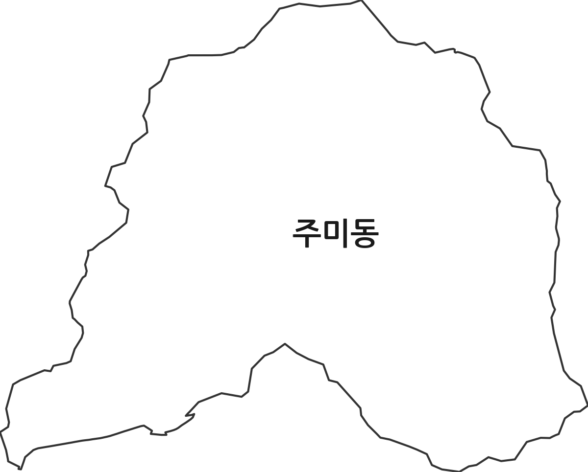 충청남도 공주시 주미동 법정동 행정구역 경계 지도