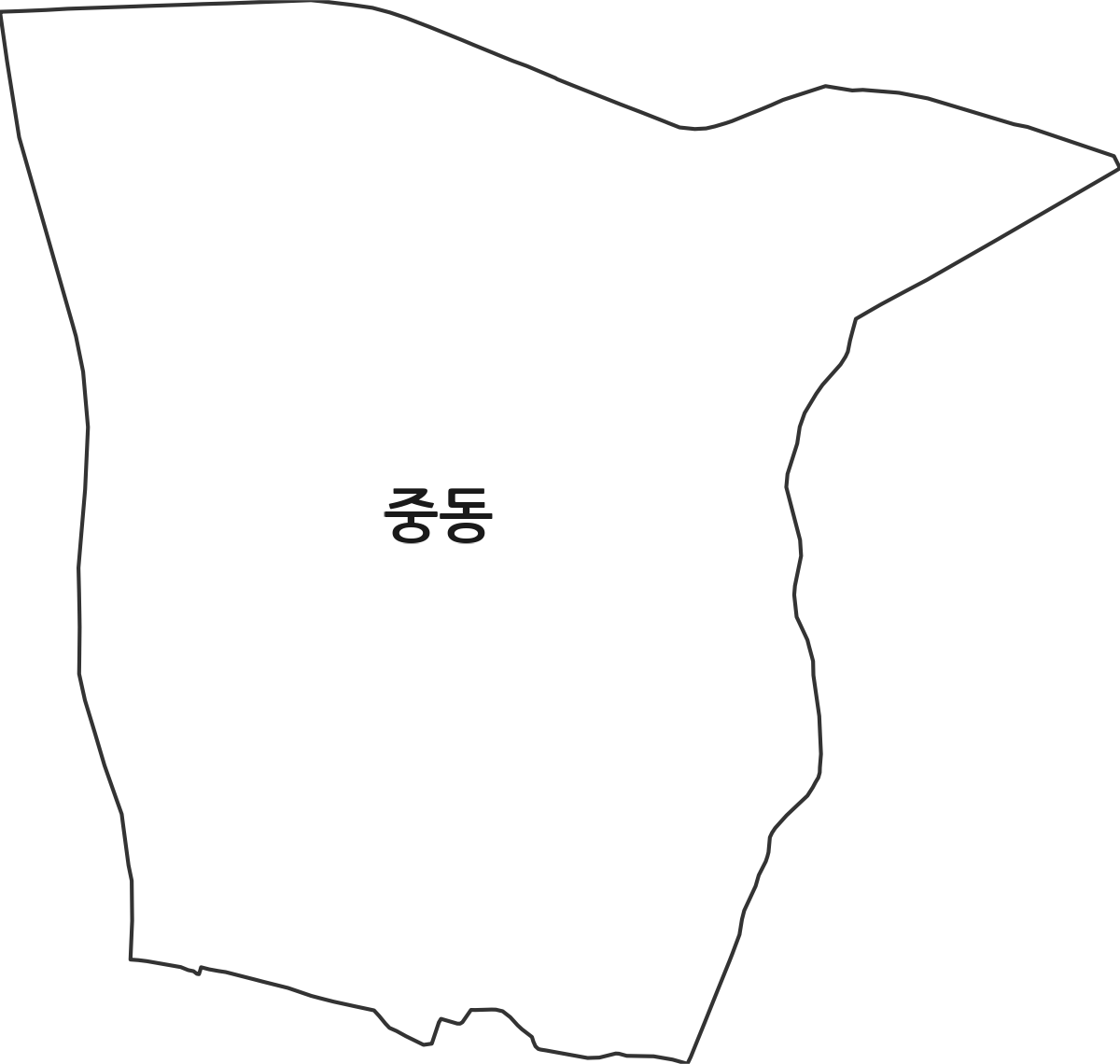 충청남도 공주시 중동 법정동 행정구역 경계 지도