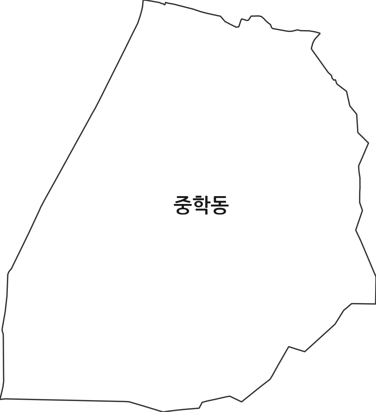충청남도 공주시 중학동 법정동 행정구역 경계 지도