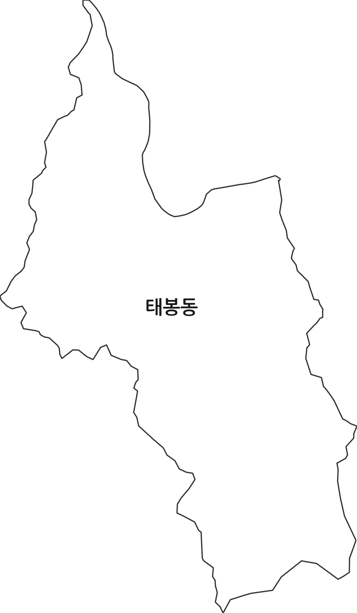 충청남도 공주시 태봉동 법정동 행정구역 경계 지도