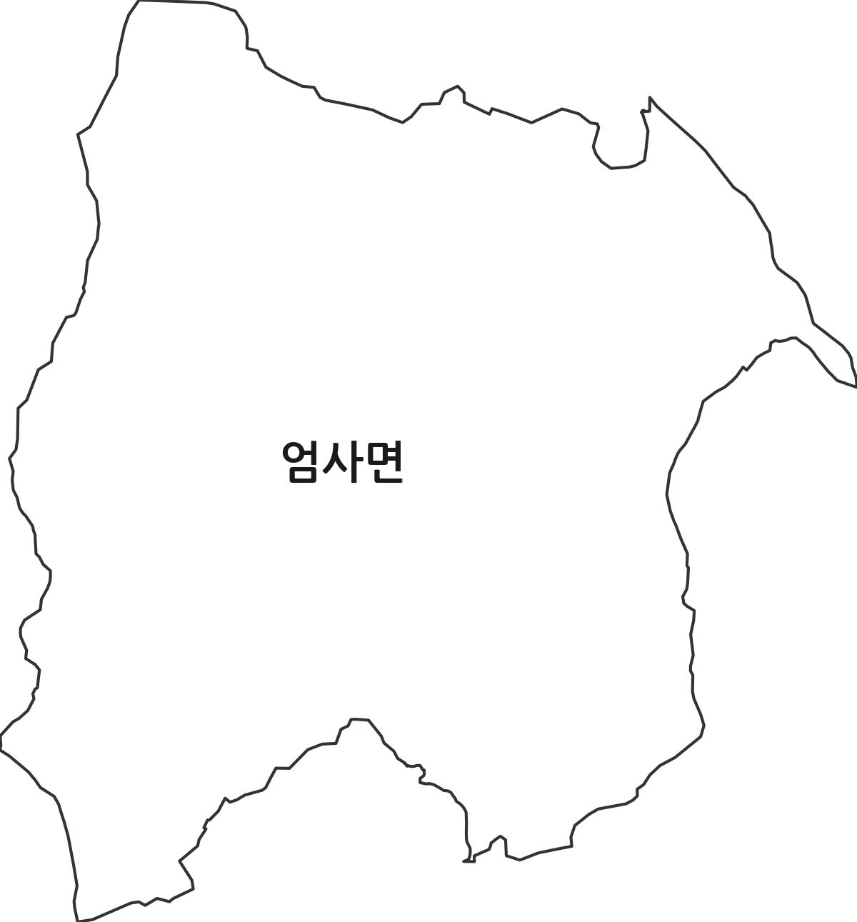 충청남도 계룡시 엄사면 행정동 행정구역 경계 지도