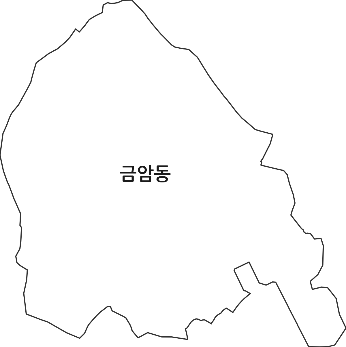 충청남도 계룡시 금암동 법정동 행정구역 경계 지도