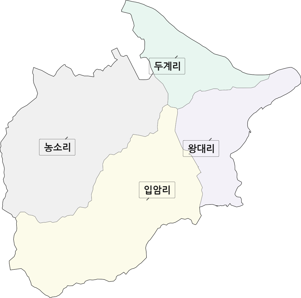 충청남도 계룡시 두마면 법정동 리 구분 행정구역 경계 지도