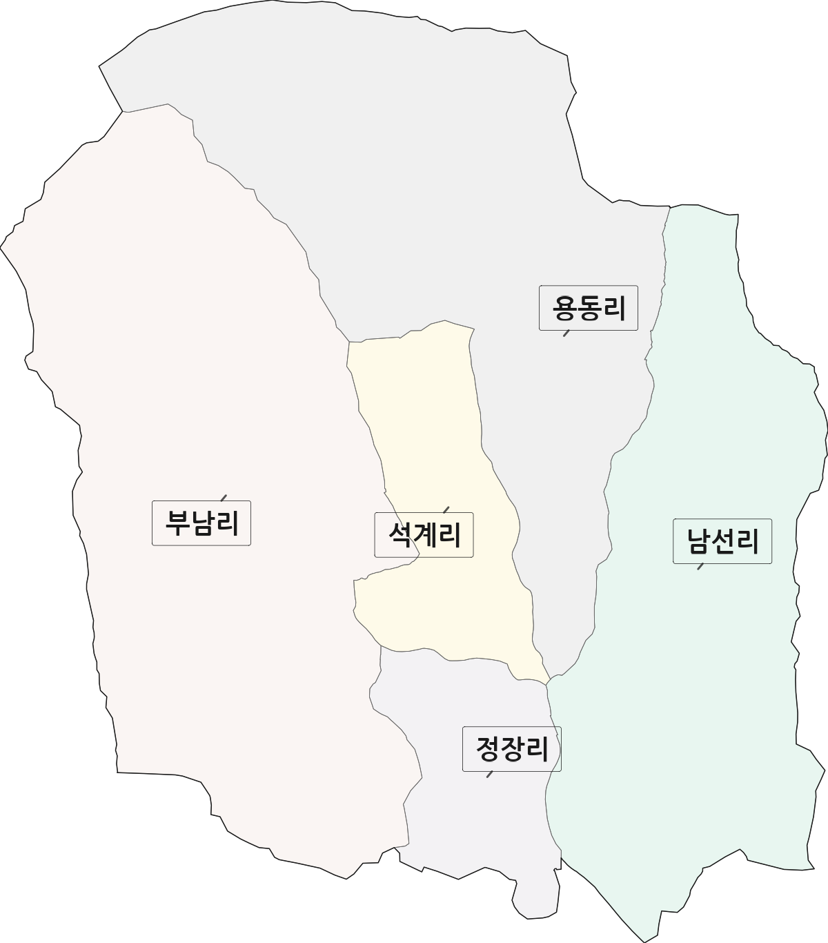 충청남도 계룡시 신도안면 법정동 리 구분 행정구역 경계 지도