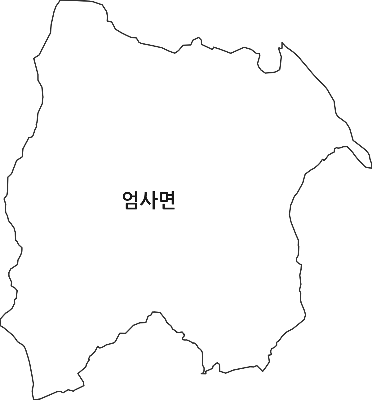 충청남도 계룡시 엄사면 법정동 행정구역 경계 지도