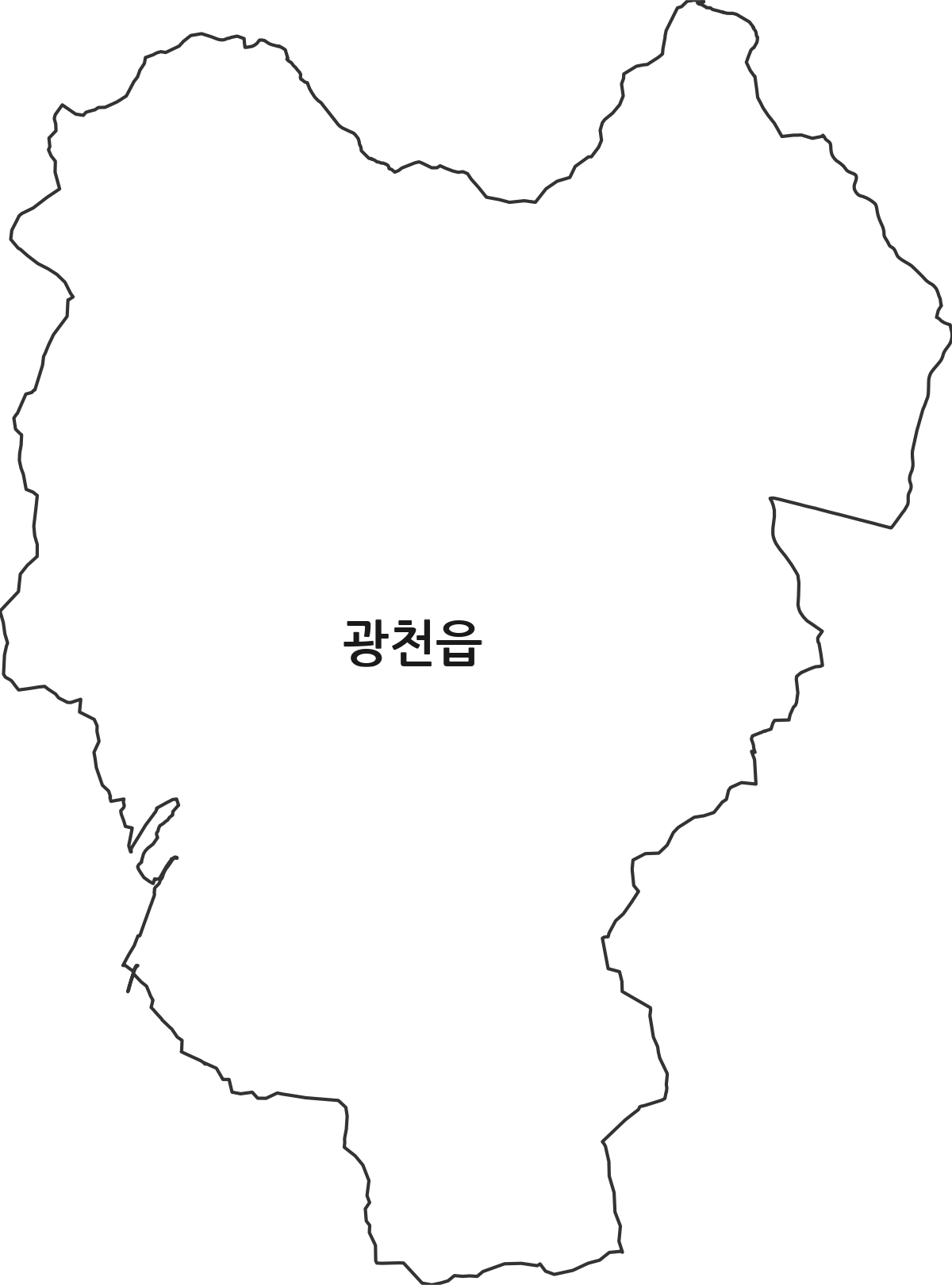 충청남도 홍성군 광천읍 행정동 행정구역 경계 지도