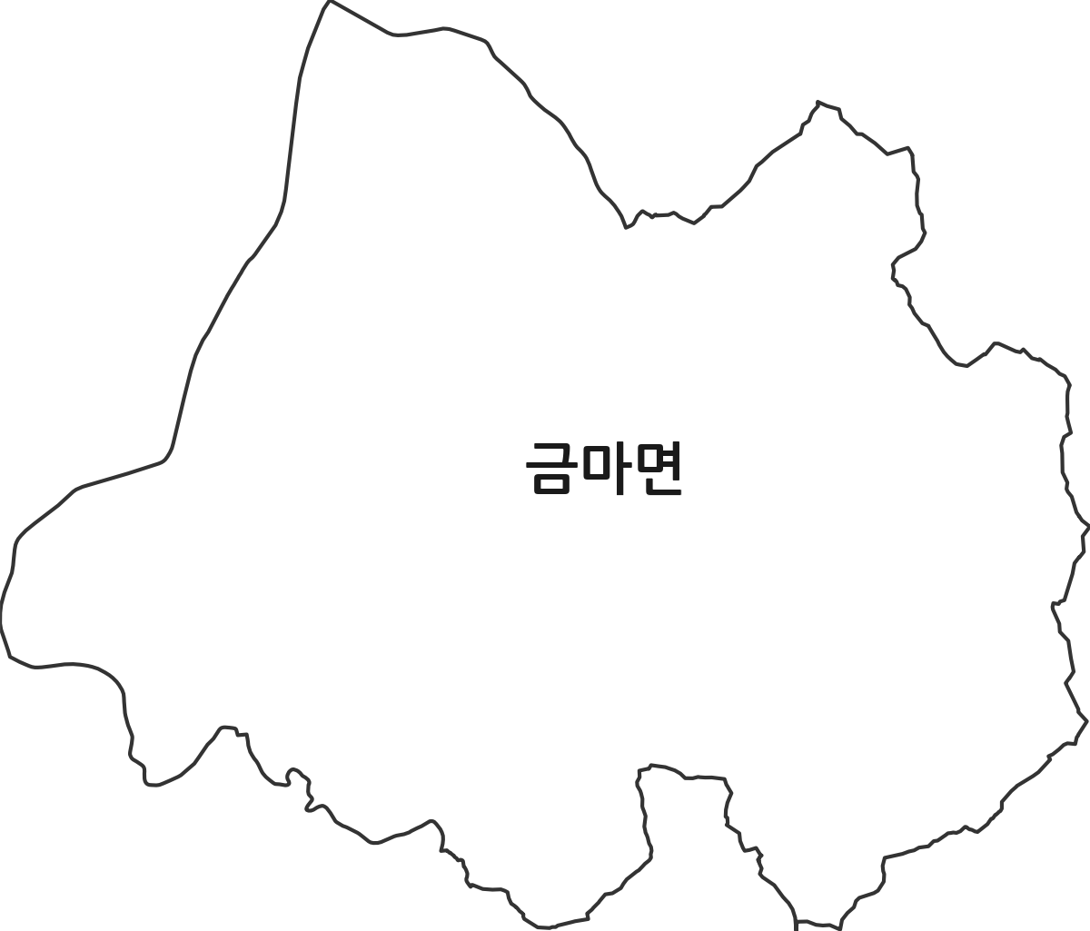 충청남도 홍성군 금마면 행정동 행정구역 경계 지도