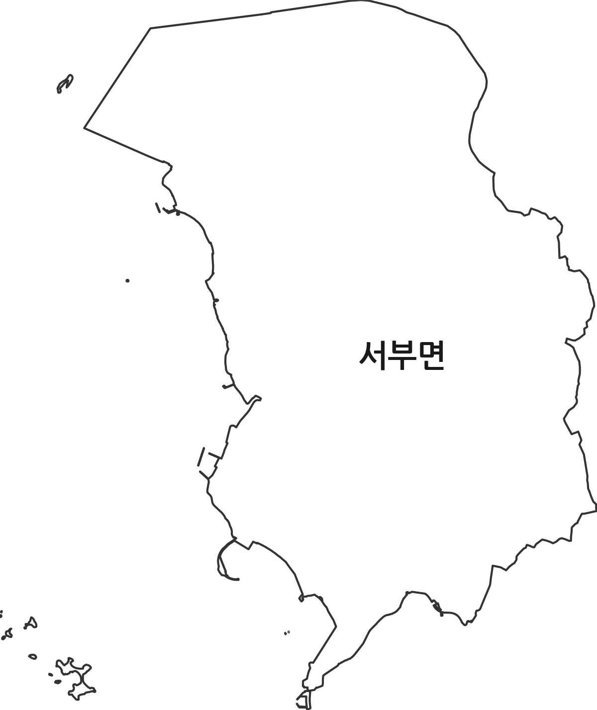 충청남도 홍성군 서부면 행정동 행정구역 경계 지도