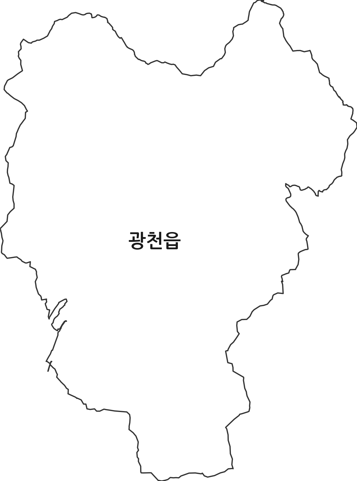 충청남도 홍성군 광천읍 법정동 행정구역 경계 지도