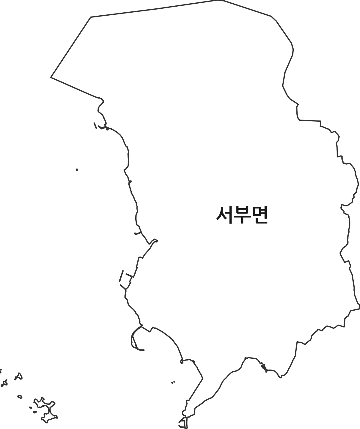 충청남도 홍성군 서부면 법정동 행정구역 경계 지도