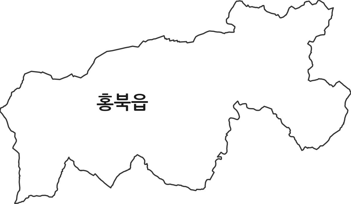 충청남도 홍성군 홍북읍 법정동 행정구역 경계 지도