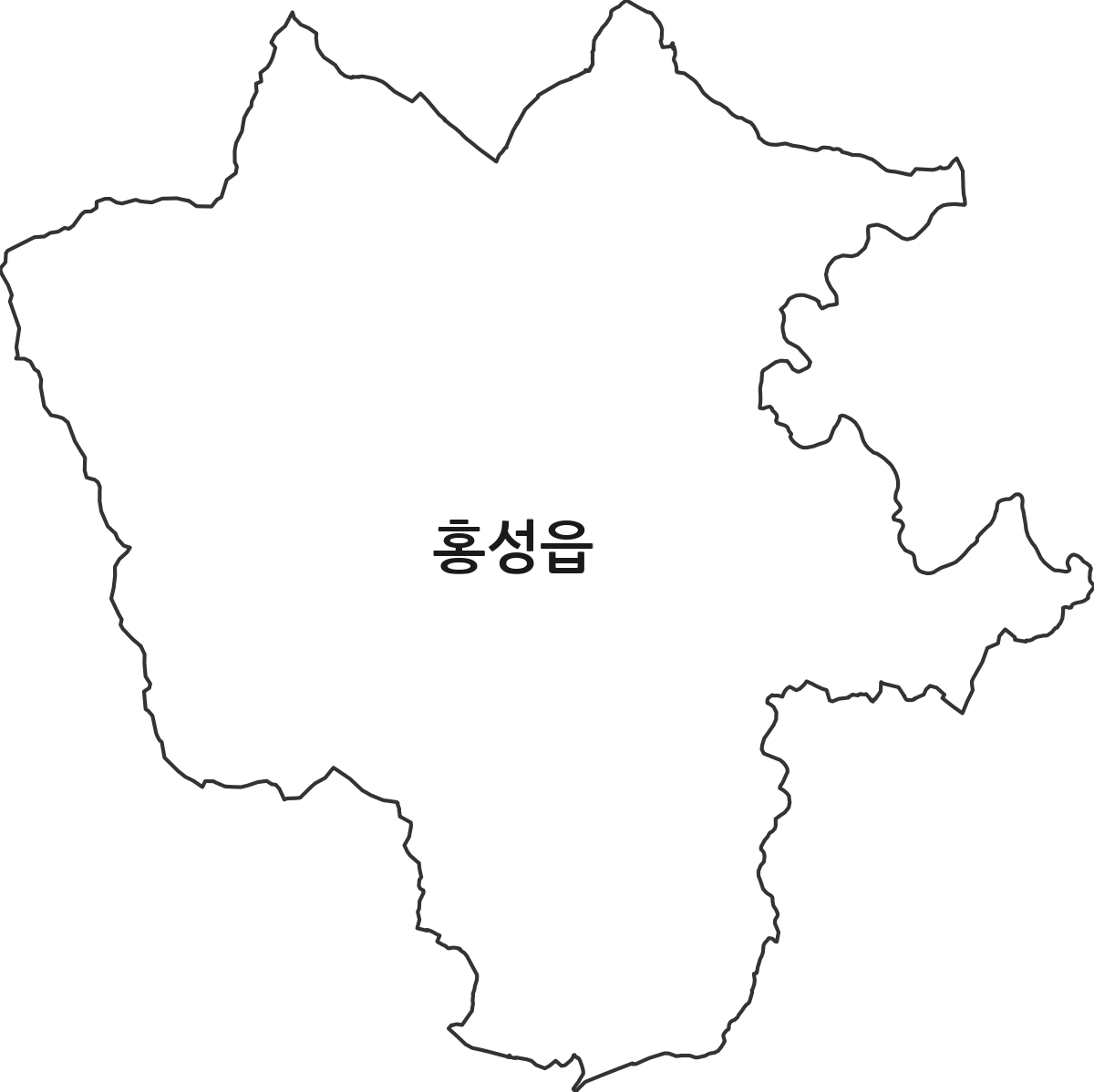 충청남도 홍성군 홍성읍 법정동 행정구역 경계 지도