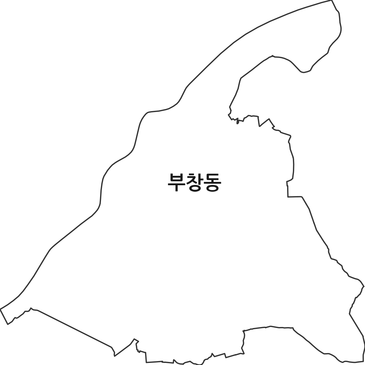 충청남도 논산시 부창동 행정동 행정구역 경계 지도