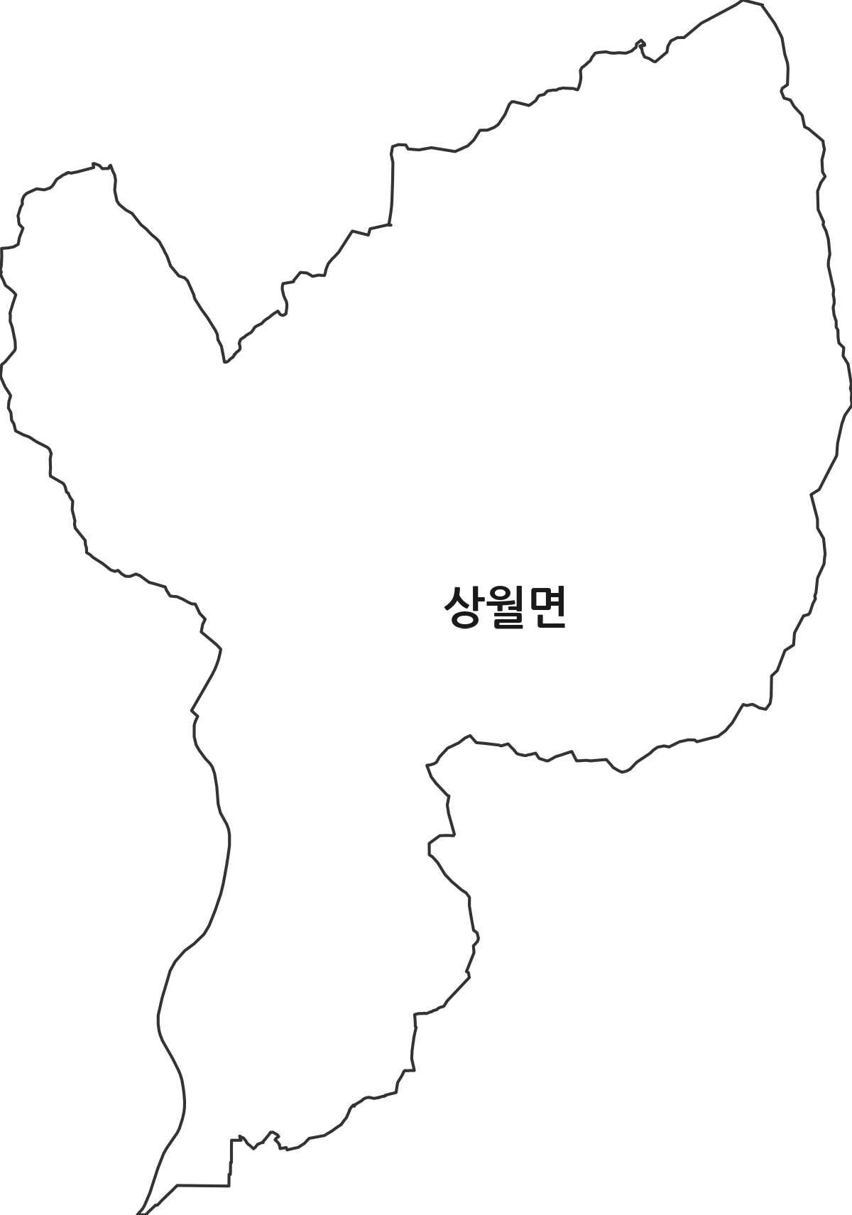 충청남도 논산시 상월면 행정동 행정구역 경계 지도