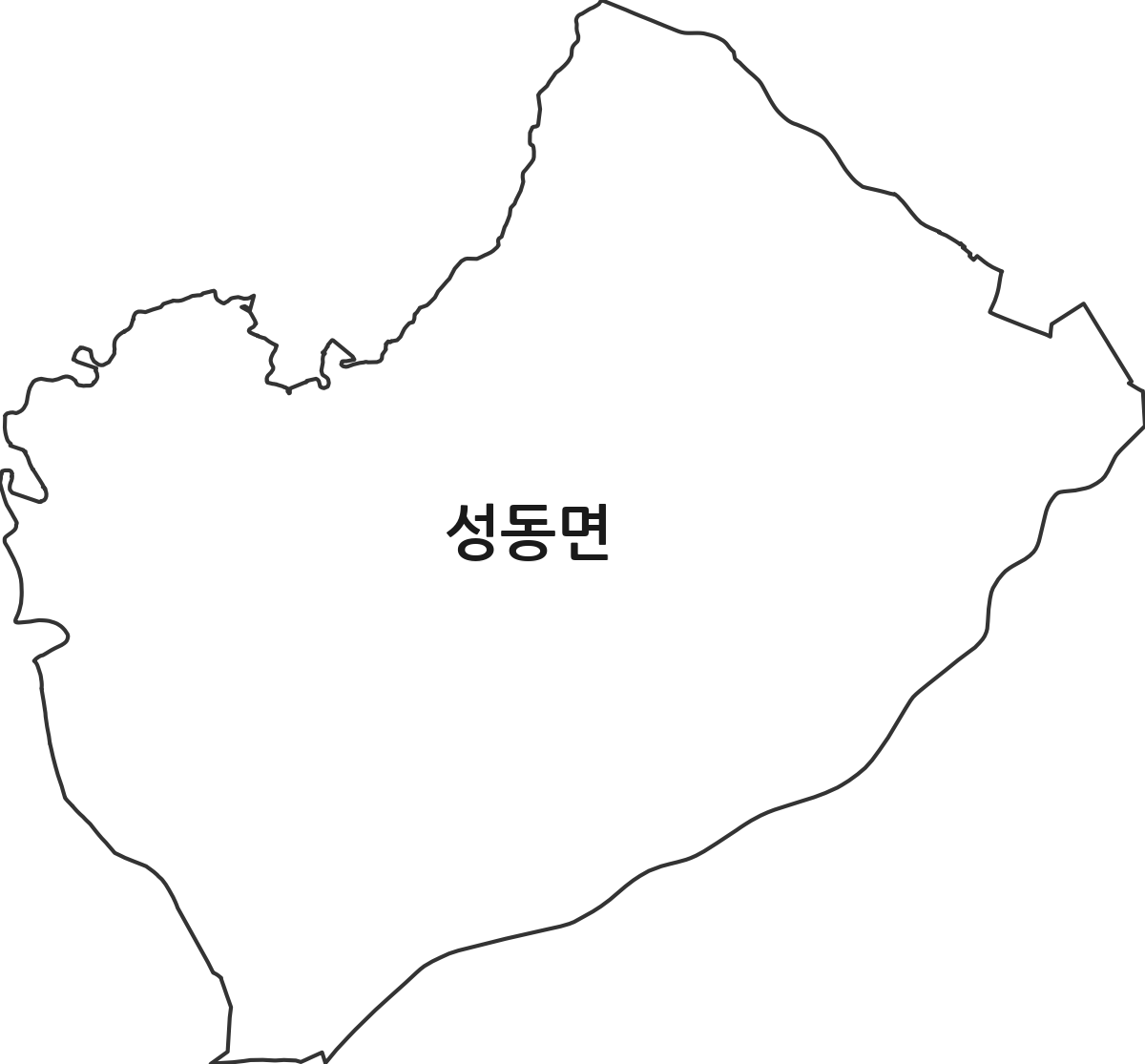 충청남도 논산시 성동면 행정동 행정구역 경계 지도