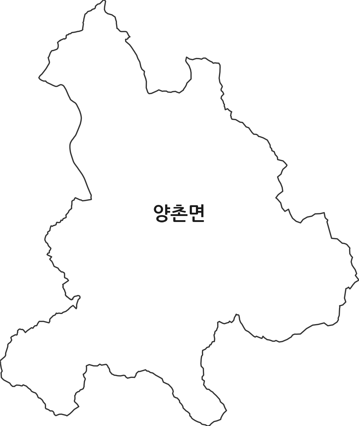 충청남도 논산시 양촌면 행정동 행정구역 경계 지도