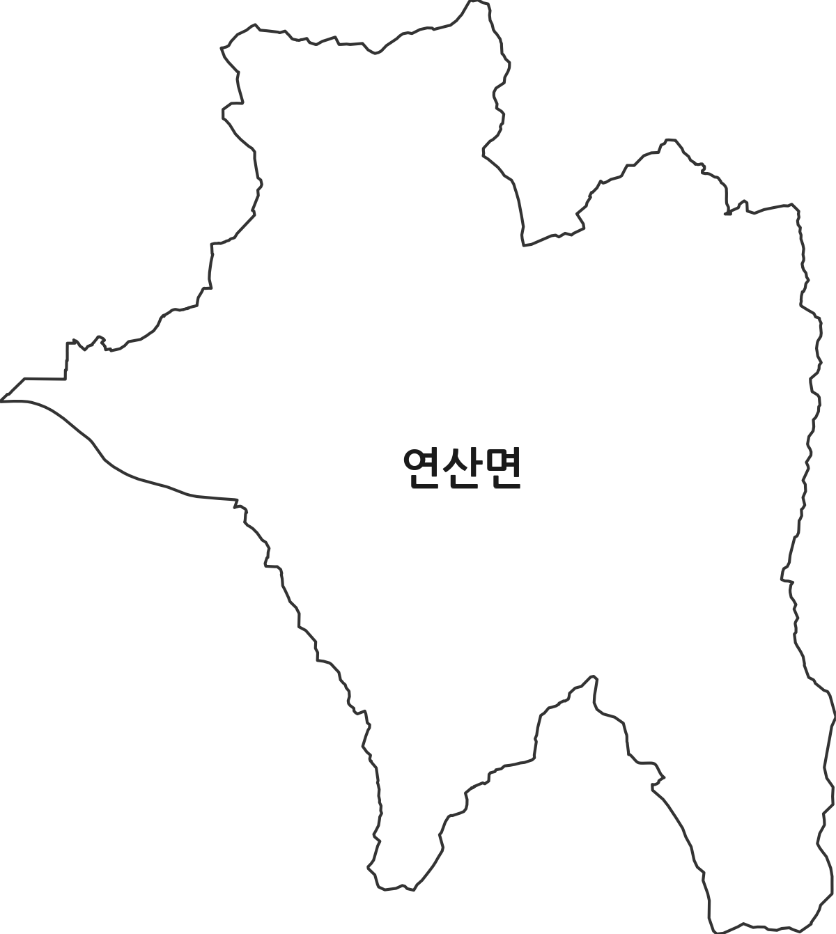 충청남도 논산시 연산면 행정동 행정구역 경계 지도