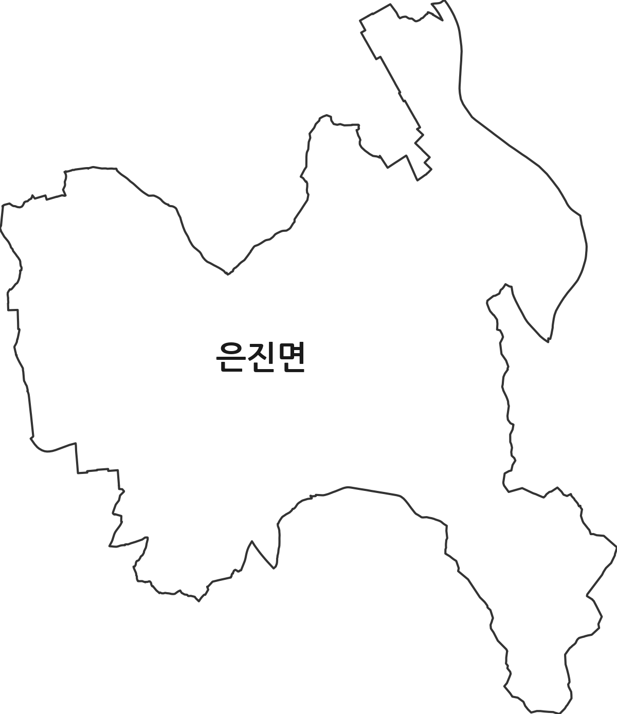 충청남도 논산시 은진면 행정동 행정구역 경계 지도