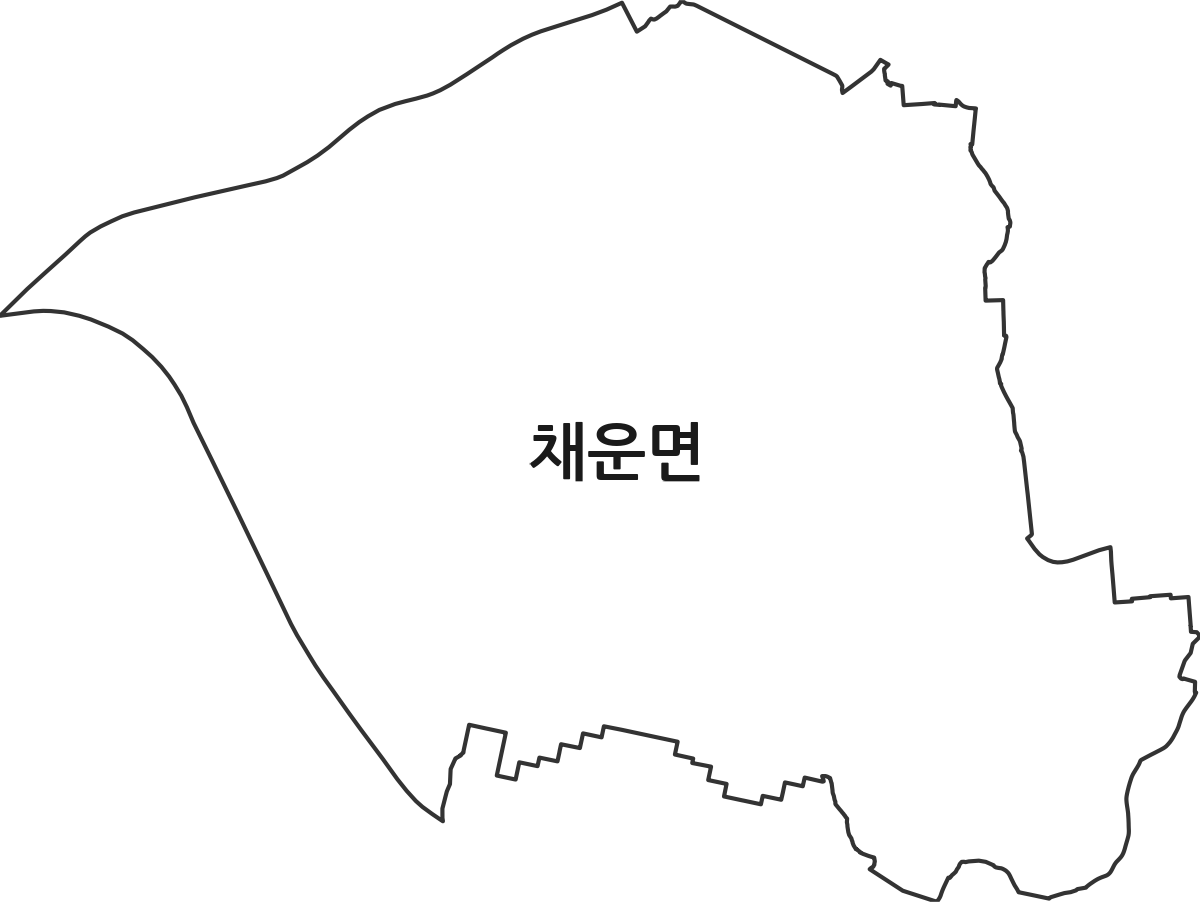 충청남도 논산시 채운면 행정동 행정구역 경계 지도