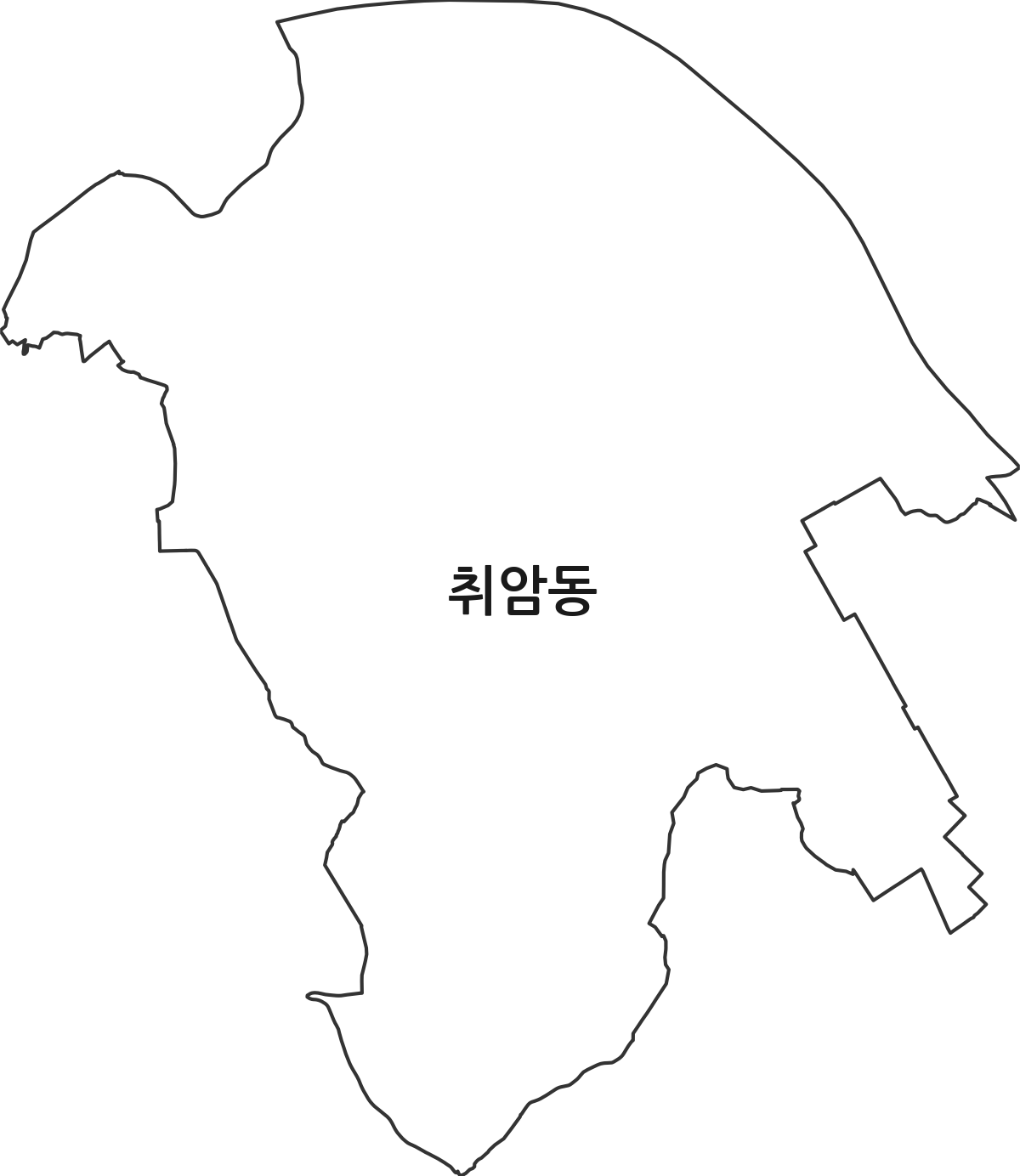 충청남도 논산시 취암동 행정동 행정구역 경계 지도