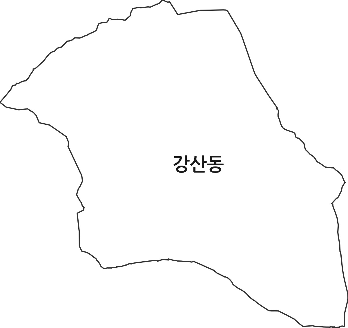 충청남도 논산시 강산동 법정동 행정구역 경계 지도