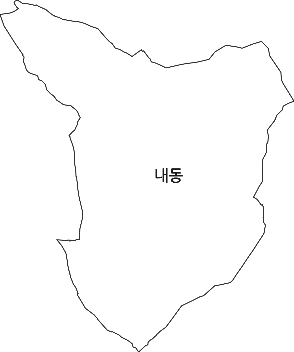 충청남도 논산시 내동 법정동 행정구역 경계 지도