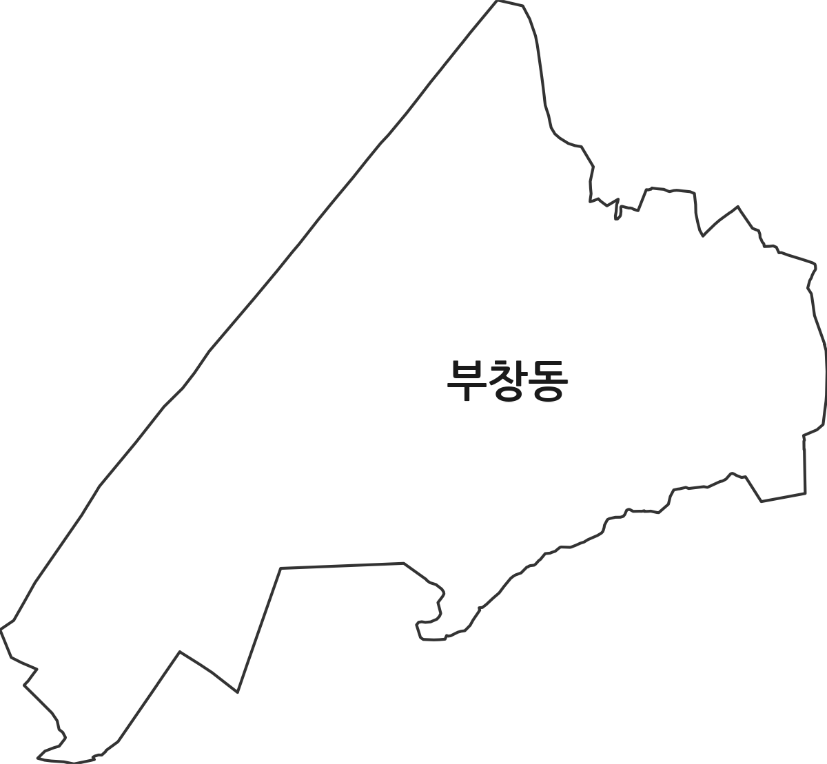 충청남도 논산시 부창동 법정동 행정구역 경계 지도