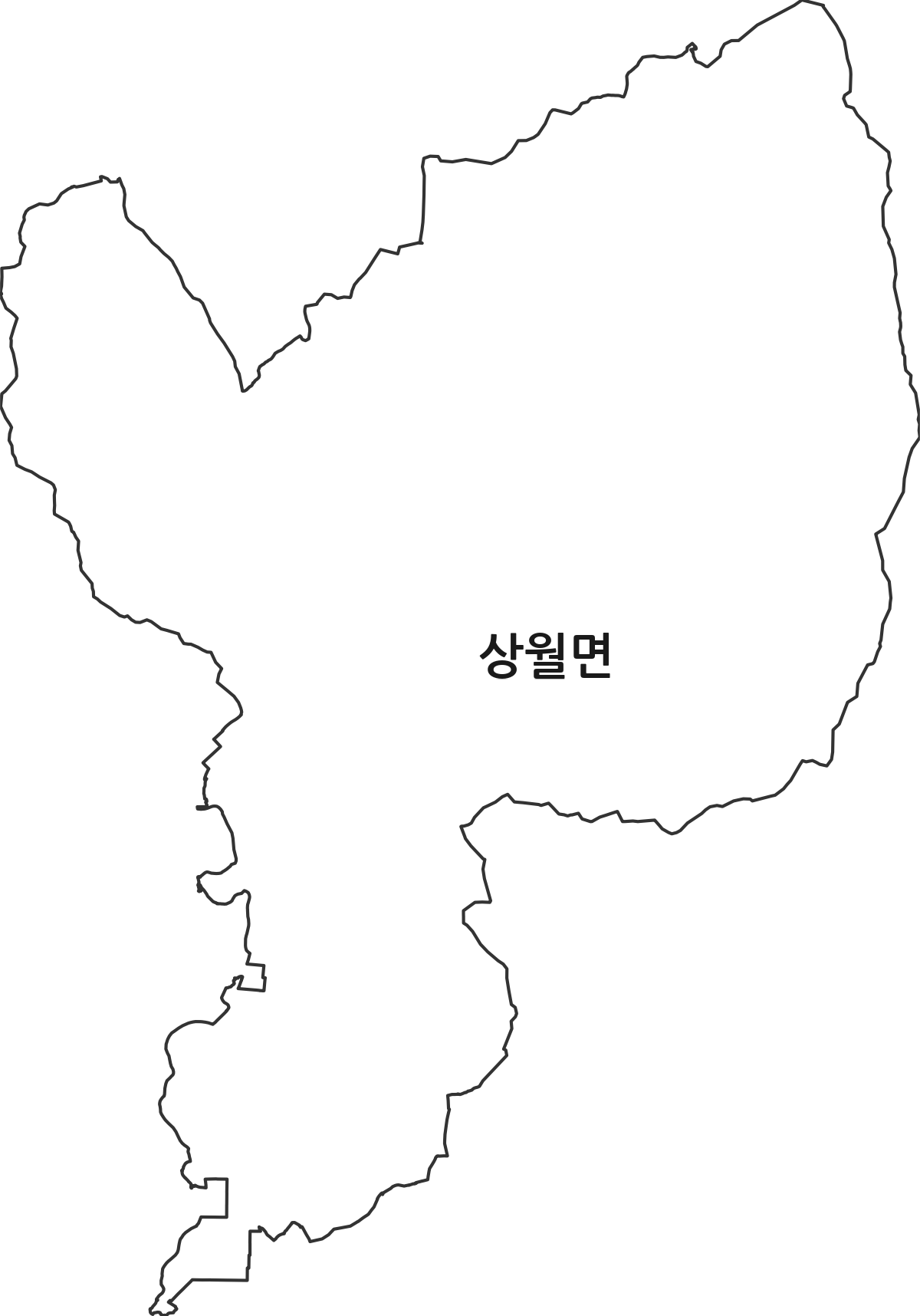 충청남도 논산시 상월면 법정동 행정구역 경계 지도