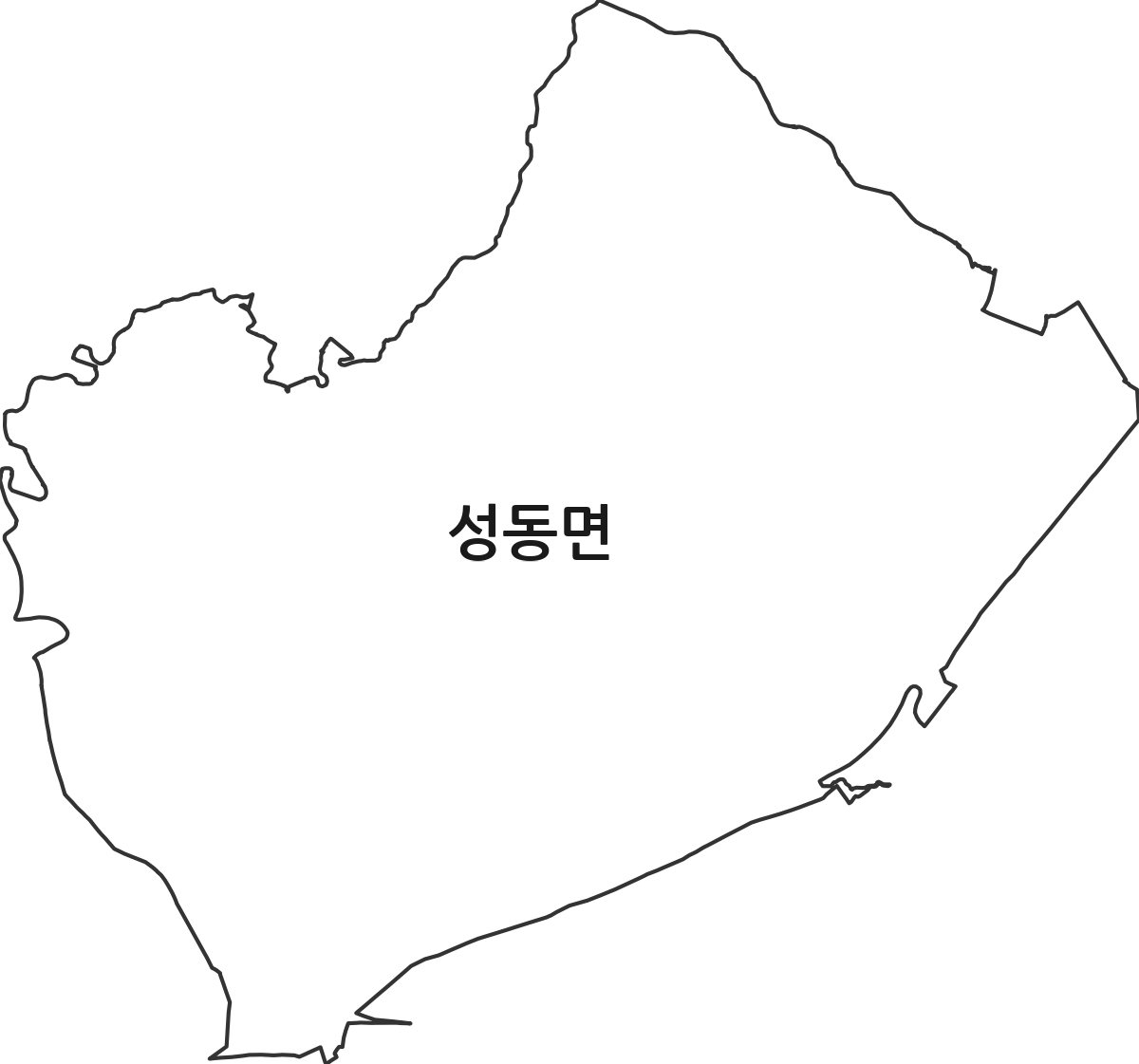 충청남도 논산시 성동면 법정동 행정구역 경계 지도