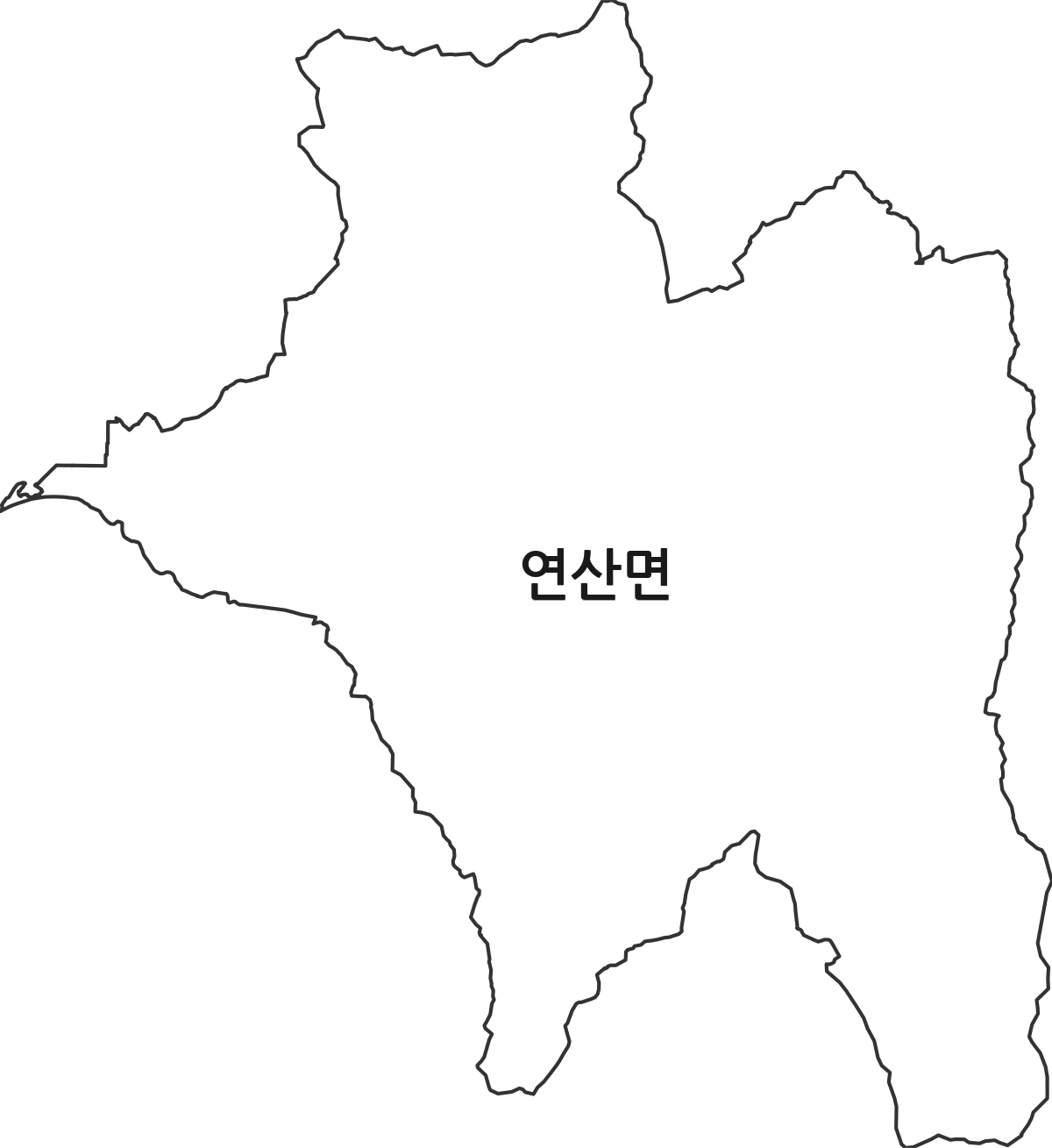 충청남도 논산시 연산면 법정동 행정구역 경계 지도