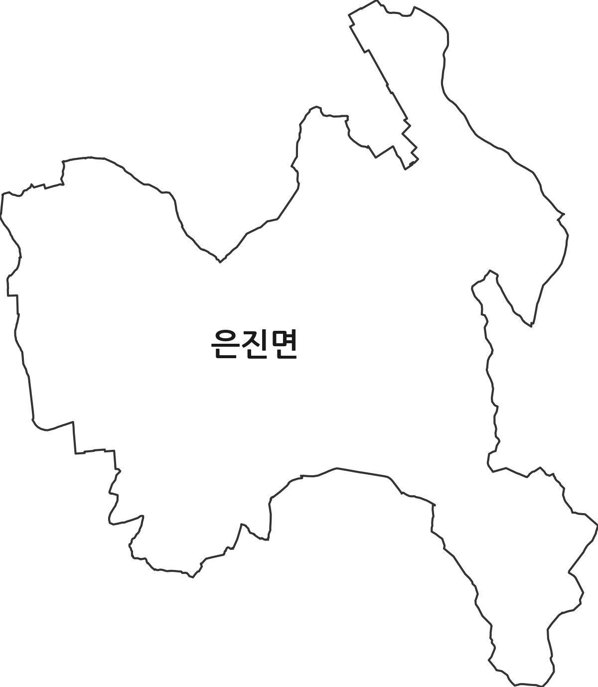 충청남도 논산시 은진면 법정동 행정구역 경계 지도