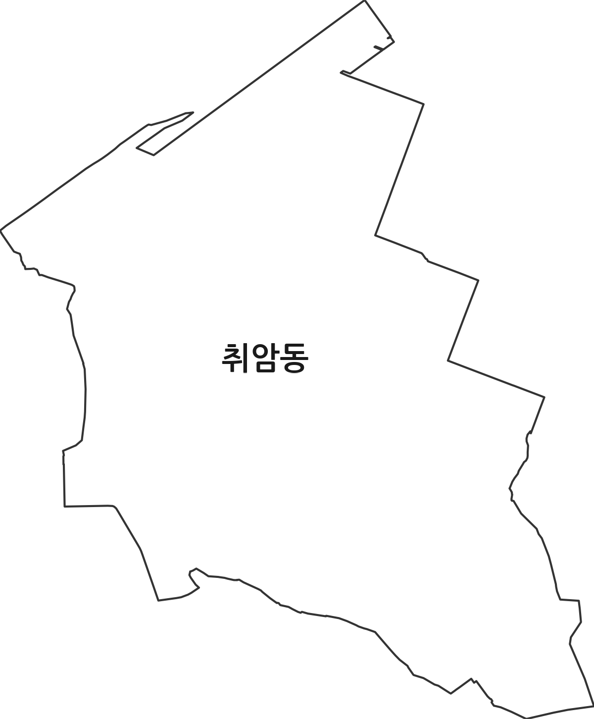 충청남도 논산시 취암동 법정동 행정구역 경계 지도