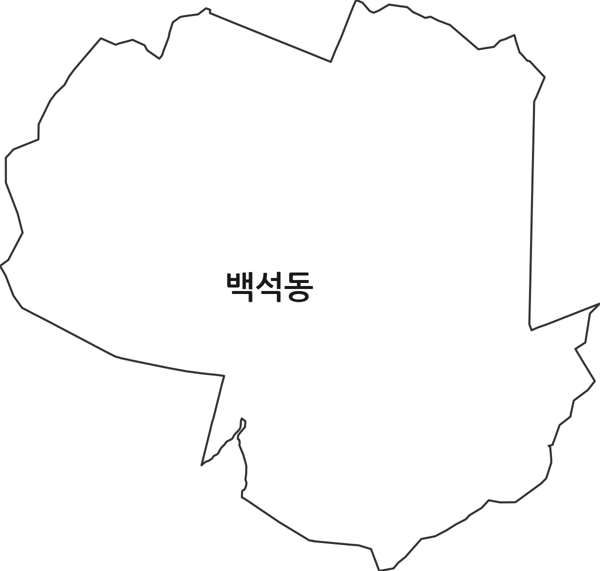 충청남도 천안시 서북구 백석동 행정동 행정구역 경계 지도
