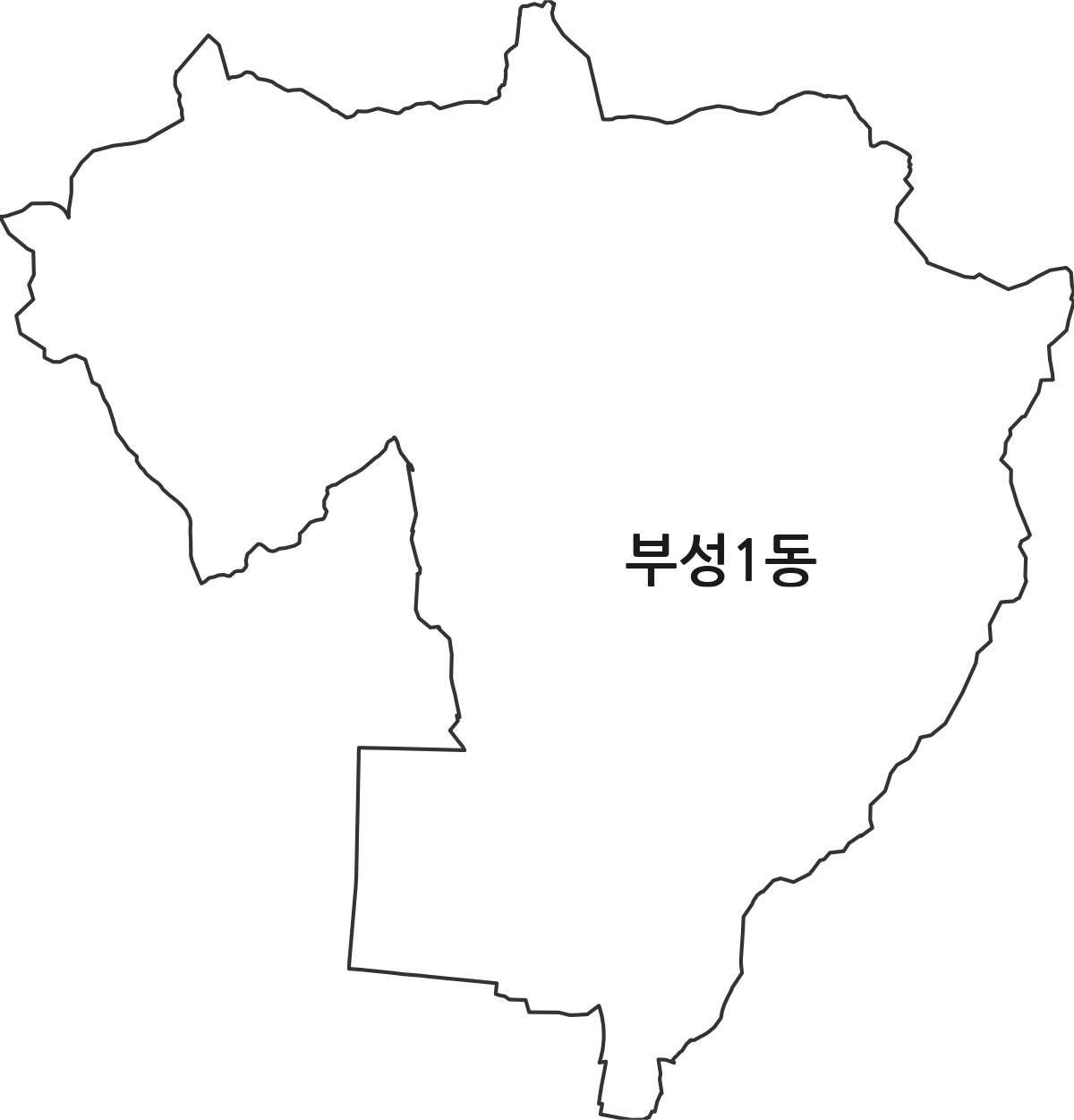 충청남도 천안시 서북구 부성1동 행정동 행정구역 경계 지도