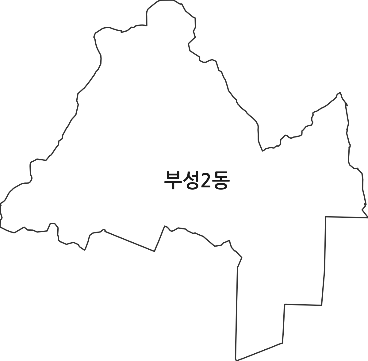 충청남도 천안시 서북구 부성2동 행정동 행정구역 경계 지도