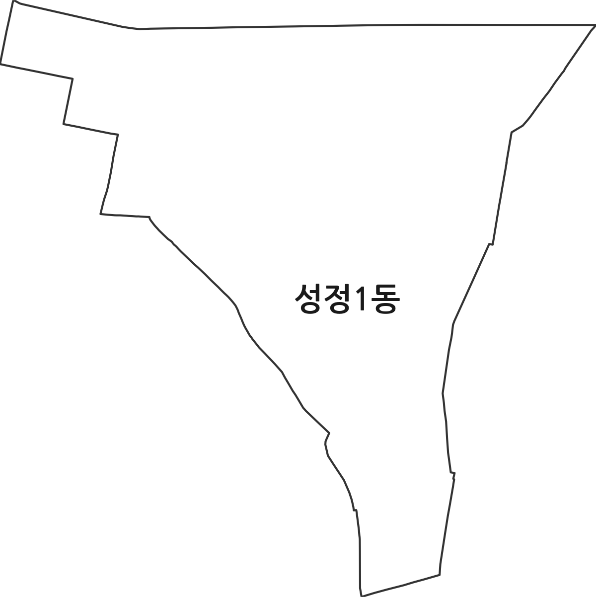 충청남도 천안시 서북구 성정1동 행정동 행정구역 경계 지도