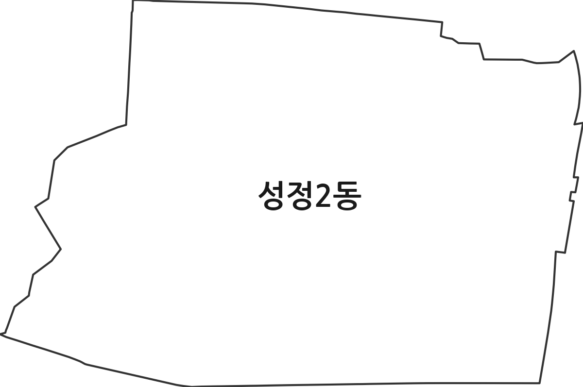 충청남도 천안시 서북구 성정2동 행정동 행정구역 경계 지도