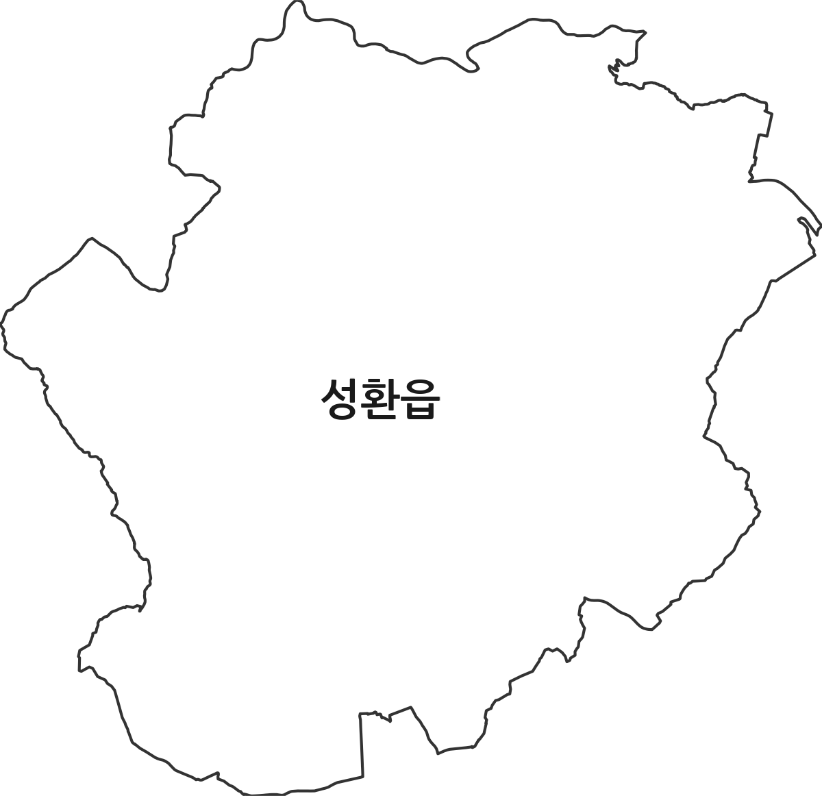 충청남도 천안시 서북구 성환읍 행정동 행정구역 경계 지도