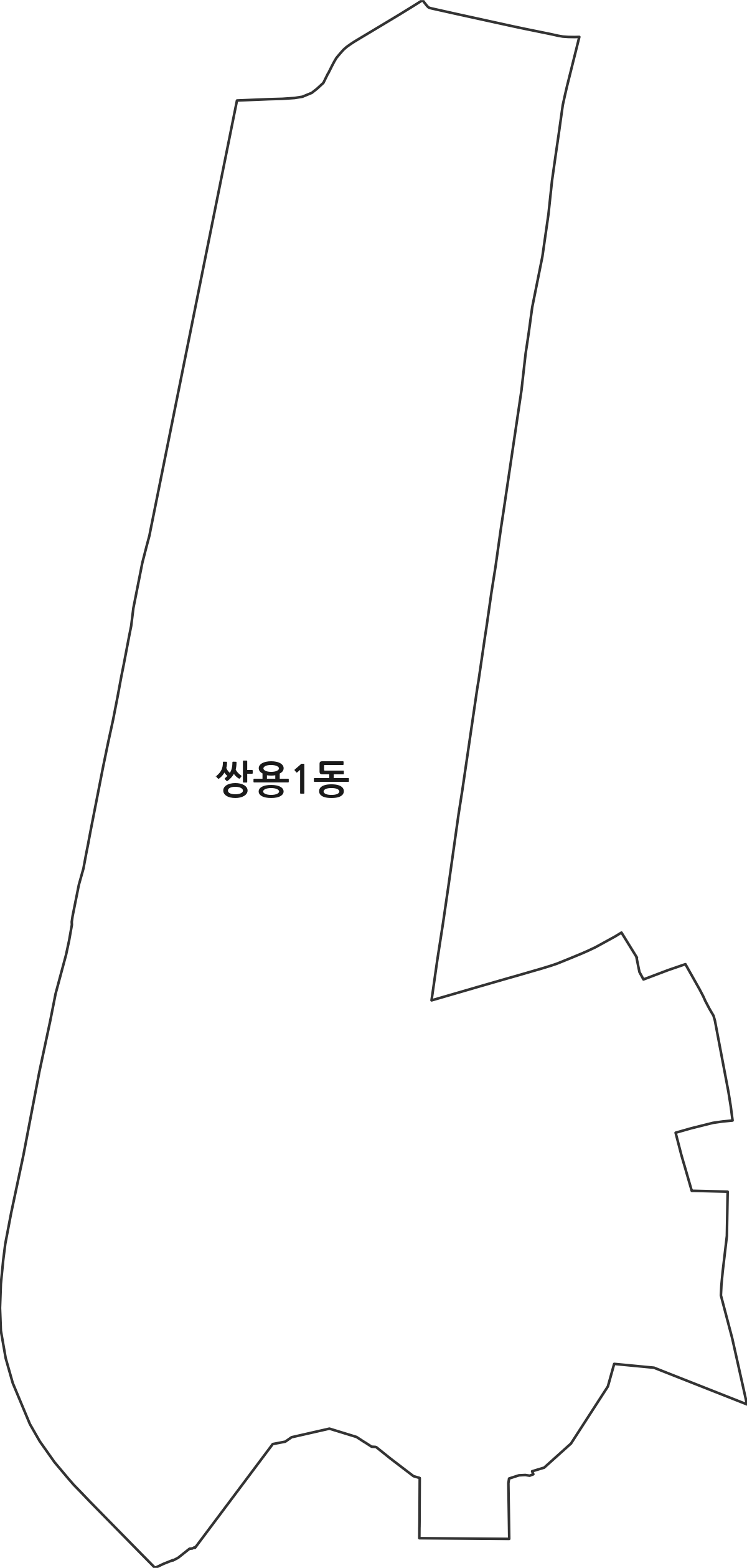 충청남도 천안시 서북구 쌍용1동 행정동 행정구역 경계 지도