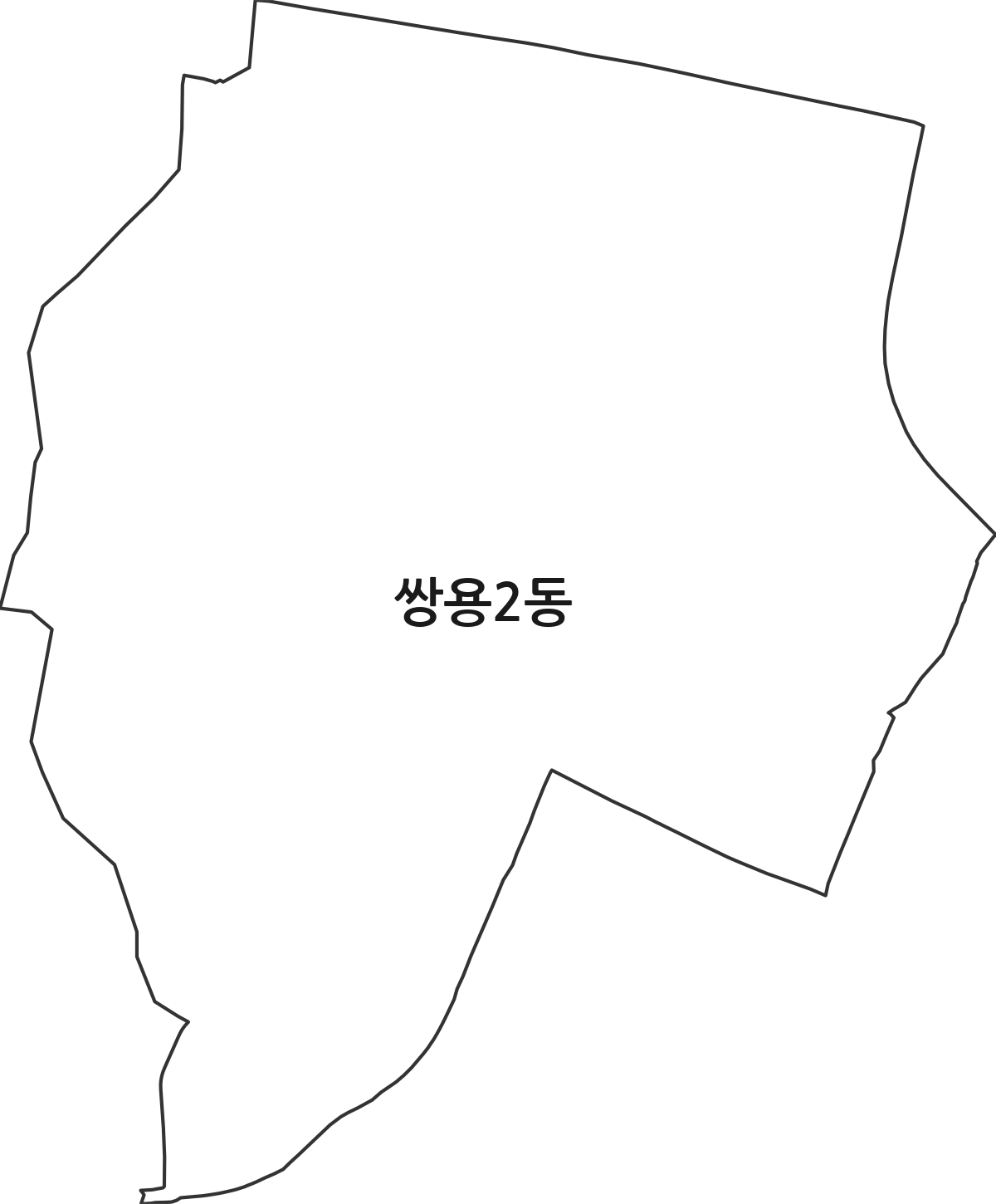 충청남도 천안시 서북구 쌍용2동 행정동 행정구역 경계 지도