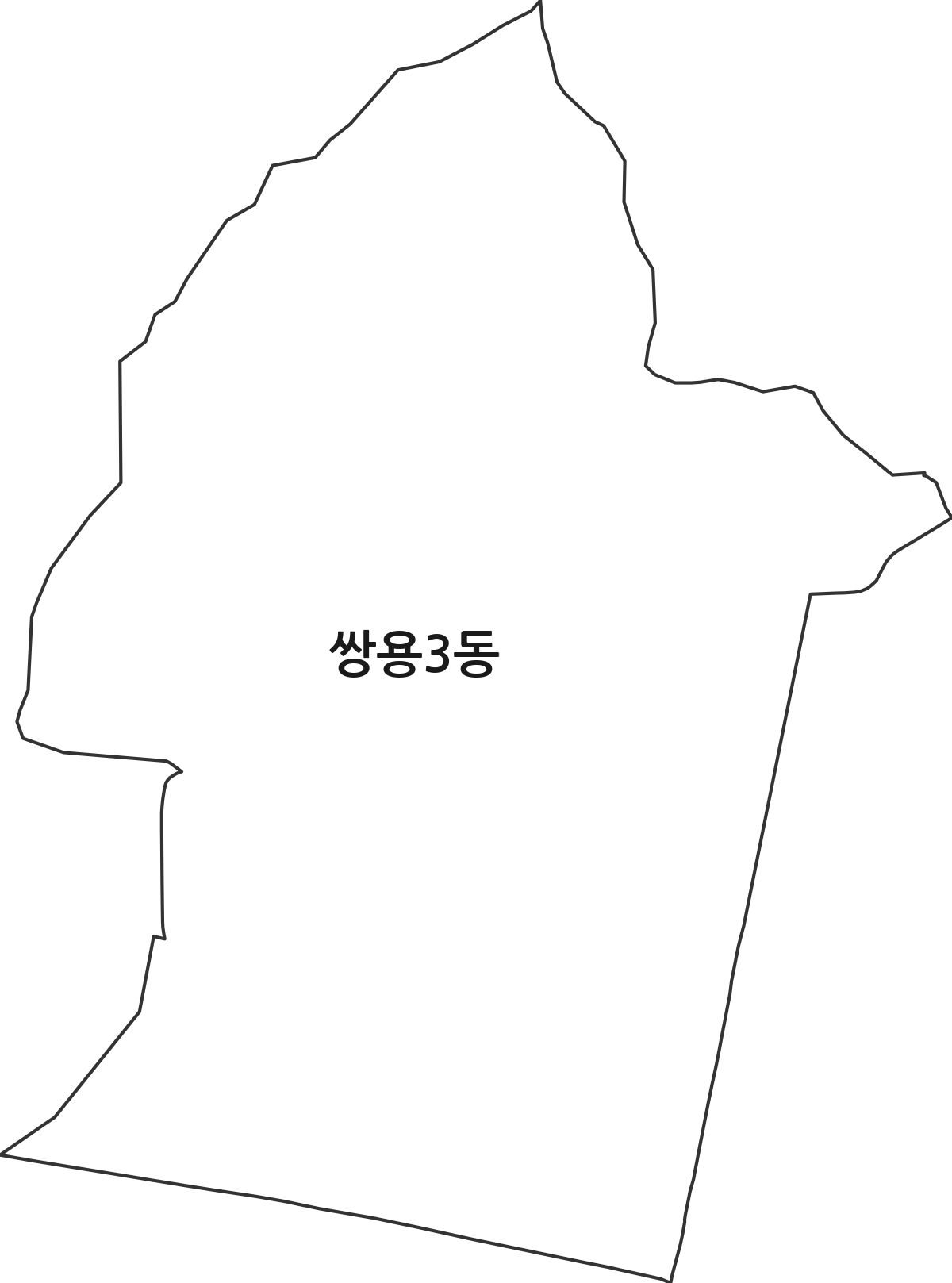 충청남도 천안시 서북구 쌍용3동 행정동 행정구역 경계 지도