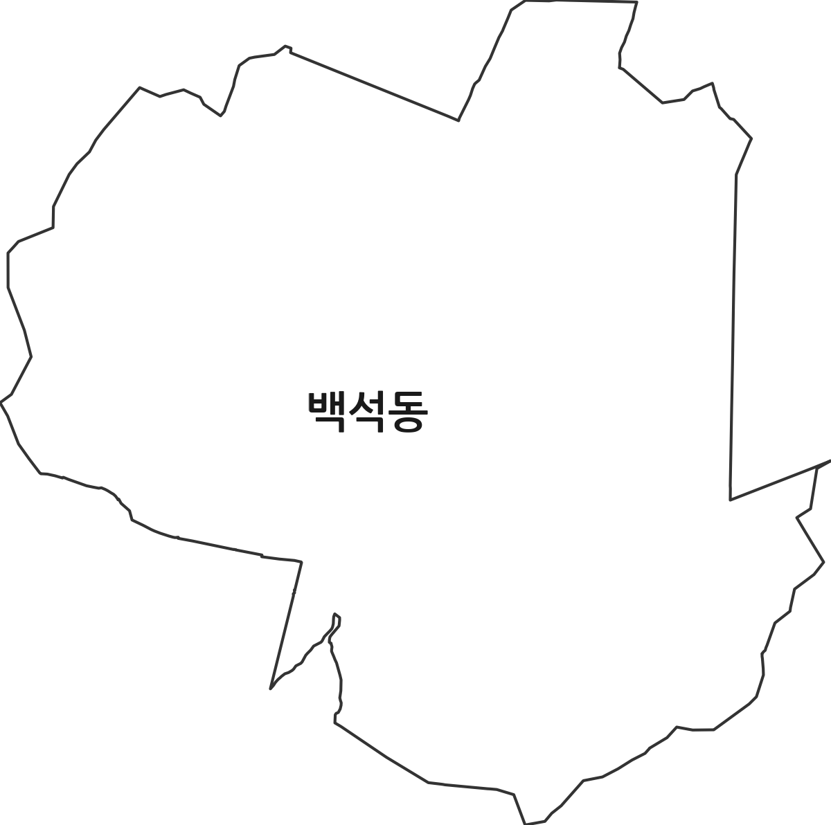 충청남도 천안시 서북구 백석동 법정동 행정구역 경계 지도