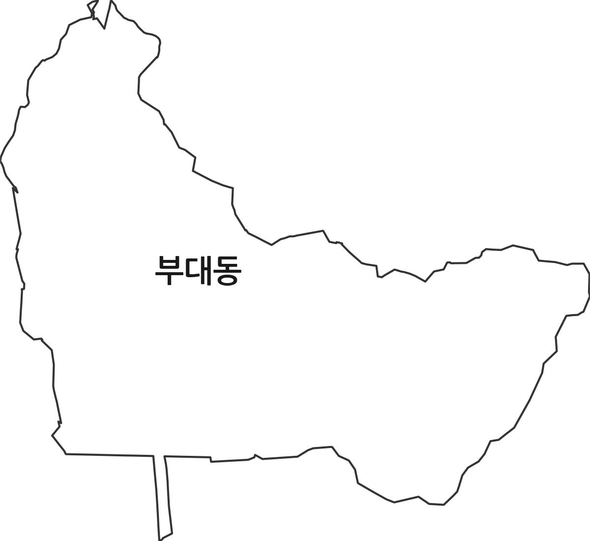 충청남도 천안시 서북구 부대동 법정동 행정구역 경계 지도