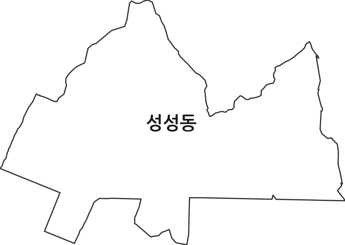 충청남도 천안시 서북구 성성동 법정동 행정구역 경계 지도