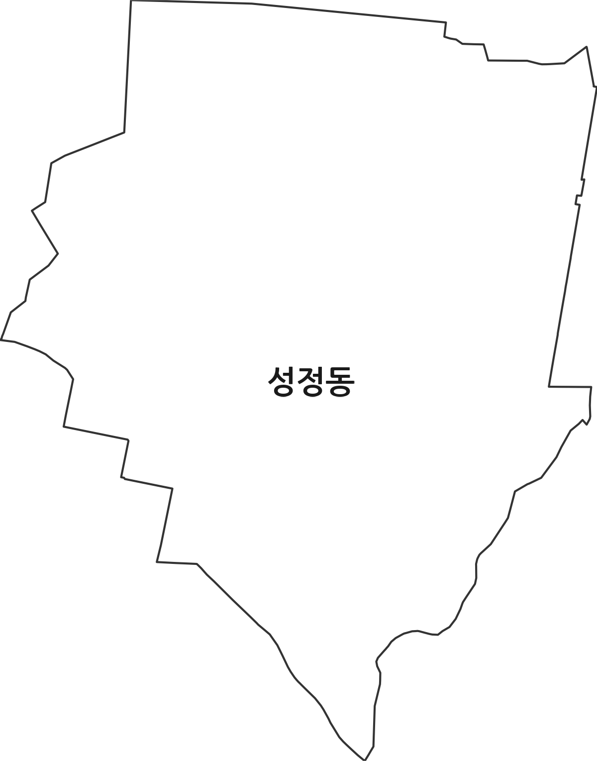 충청남도 천안시 서북구 성정동 법정동 행정구역 경계 지도