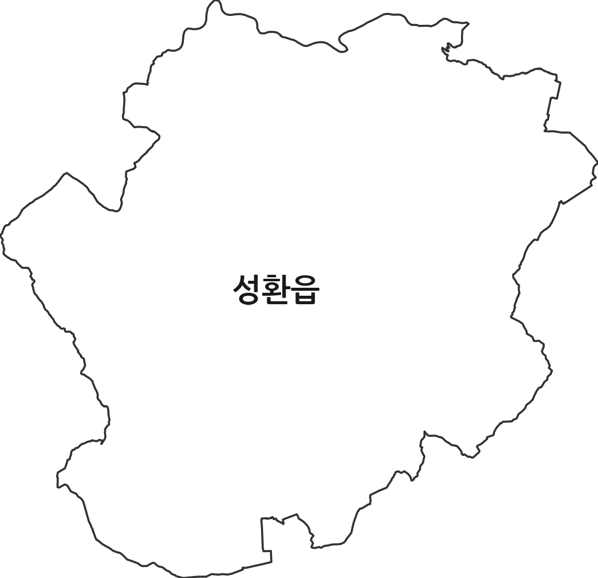 충청남도 천안시 서북구 성환읍 법정동 행정구역 경계 지도