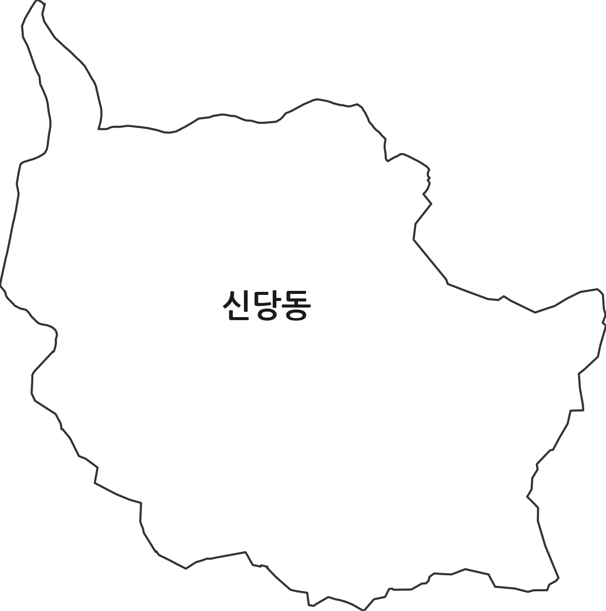 충청남도 천안시 서북구 신당동 법정동 행정구역 경계 지도